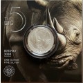 *** The Big Five `Rhino` R5 1 oz Silver Coin. Limited Mintage of 15,000. ***