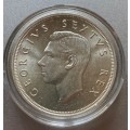 1950 Union of South Africa Silver 5 Shilling. Mintage only 84,454. Encapsulated. Weight is 28.28g