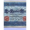 Germany - 1908 - 100 Mark Reichsbanknote, red seals P#35 `Scarcer Note`