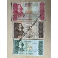 Bank Notes of South Africa - R1, R2, R5, R10, R20 & R50