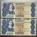 R2 South Africa Bank Note - Governor CL Stals - AA series and Sequential Serial Numbers