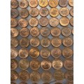 1970 Republic of South Africa Half Cents - `AU/UNC` Mostly Uncirculated condition. Lot of 100 coins.