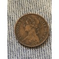 1881 H - Great Britain Farthing. H - Heaton Mint Mark