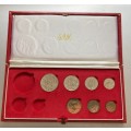 1973 Partial Proof Set - Includes 1/2c-50c in SA Mint Box. Brilliant Proof Coins.
