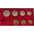 1971 Partial Proof Set - Includes 1/2c-50c in SA Mint Box. Brilliant Proof Coins.