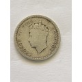 1937 Silver Southern Rhodesia three pence.