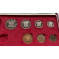1974 Partial Proof Set - Includes 1/2c-50c in SA Mint Box. Brilliant Proof Coins.