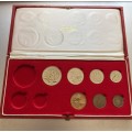 1975 Partial Proof Set - Includes 1/2c-50c in SA Mint Box. Brilliant Proof Coins.