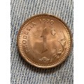 1970 Rhodesia 1 cent Uncirculated coin