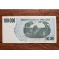 Zimbabwe $100 000 Bearer Cheque - Issued 2006 - Governor Dr G. Gono. Note in excellent condition