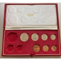 1972 Partial Proof Set - Includes 1/2c-50c in SA Mint Box. Brilliant Proof Coins.