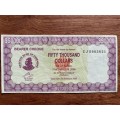 Zimbabwe $50,000 Bearer Cheque - Issued 2006 - Governor Dr G. Gono