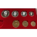 1982 Partial Proof Set - Includes 1/2c-50c in SA Mint Box. Brilliant Proof Coins.