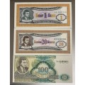 MMM Russian UNC Bank Notes X 3 - Biggest Russian Ponzi scheme. 100 is a Rare note