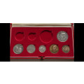 1968 Partial Proof Set - Includes 1c-50c in SA Mint Box. Brilliant Proof Coins.