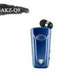 Akz-q9 Mini Wireless Earpiece Retractable BT Headset Clip in