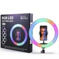 12` Tripod RGB LED Soft Ring Light with 2.1m Portable extendable Stand