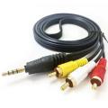 3.5mm Jack To 3 RCA Male Audio Video AV Cable AUX Stereo Cord for Speaker TV Box CD DVD Player 1.5M