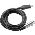 USB Male to 3-Pin XLR Female Cable 3M