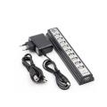 10 Ports USB 2.0 Adapter Hub With Charger And Printer Cable