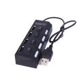 4 Port USB 2.0 High Speed HUB Data Transfer with Separate On/Off Switch