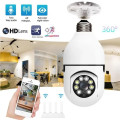 Light Bulb Type Wireless Security Camera 360° Panoramic 2-Way Talk WiFi Camera White
