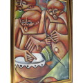 Original framed paintings by M. Simbine dated 1999.  Mozambique.