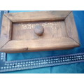Wooden box marked `Ladies Stuff` for the bathroom.  (Tissue-box sized)