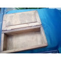 Wooden box marked `Ladies Stuff` for the bathroom.  (Tissue-box sized)