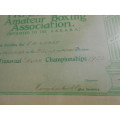 1953 Boxing Certificate.  Transvaal Amateur Boxing Association.  J.A. Lubbe.