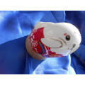 Seal porcelain ornament.  IGL.  I love U.  Heart on the tail.