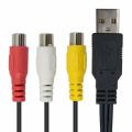 USB To 3 RCA Female Video Audio  Cable