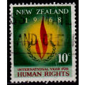 NEW ZEALAND 1968, 19 Sept. HUMAN RIGHTS YEAR, single, UH, CV +/-R 10.00, view scans