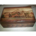 Vintage Hand Painted  Small Wooden Trinket Box