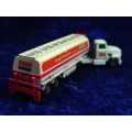 Vintage large Exxon Matchbox Super kings Tractor and Articulted Tanker, Ford LTS series - 1973