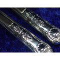 Vintage Queens Style Stainless Steel Carving Knife and Fork set from the 1970's