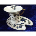 Vintage porcelain Snack Tray Plate and Cup, 4 available