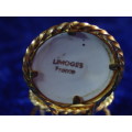 Vintage miniature porcelain and brass Limoges collectables - hand painted