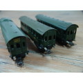 3 x Rare collectable vintage Marklin Tin Metal model train Wagons