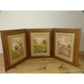 Set of three rare Vintage June Tuckett original framed oil on board Paintings - Pristine condition