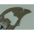 Vintage collectable chrome plated souvenir bottle opener in the shape of a Dolphin - Durban