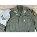 Old SADF Combat Jacket, Regt. Pres. Steyn, complete with badges and 2 pairs of trousers