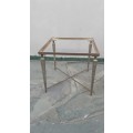 Vintage square solid brass side table - no top