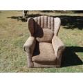 Vintage upholstered Rocking Wingback Chair
