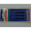 SpinSport Dart Shafts, pack of 3, 1/4 BSF - Black and Blue - in original packing, vintage