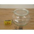Vintage Weck Rundrand glass Jar with lid, diameter 14cm x 10cm deep