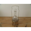 Vintage cut glass Decanter with silverplated Stand, 33cm high, excellent condition