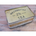 Antique Mazawattee tea tin with hinged lid, rare, 18cm x 11cm x 7cm