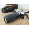 Vintage Pentax MZ50 Camera with a Hanimex 200mm 1:4,5 Lens and vintage carry Bag