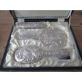 Boxed hallmarked Broadway & co. Birmingham Silver dressing table Set, 4 piece, complete